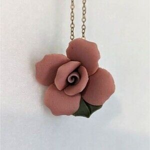 Vintage Spiedel Celluloid Rose Necklace